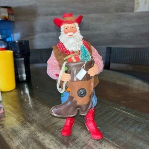 Department 56 Cowboy Santa Figurine with Red Boots 12’’
